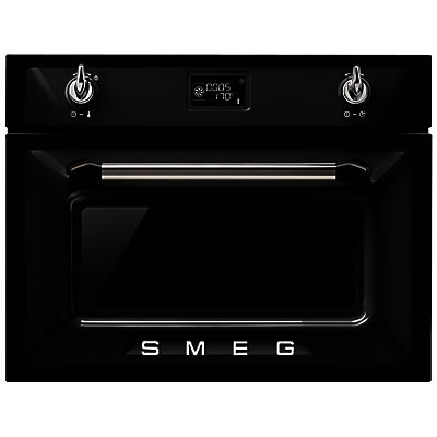 Smeg SF4920MCN Victoria Integrated Compact Combi Microwave Oven, Black